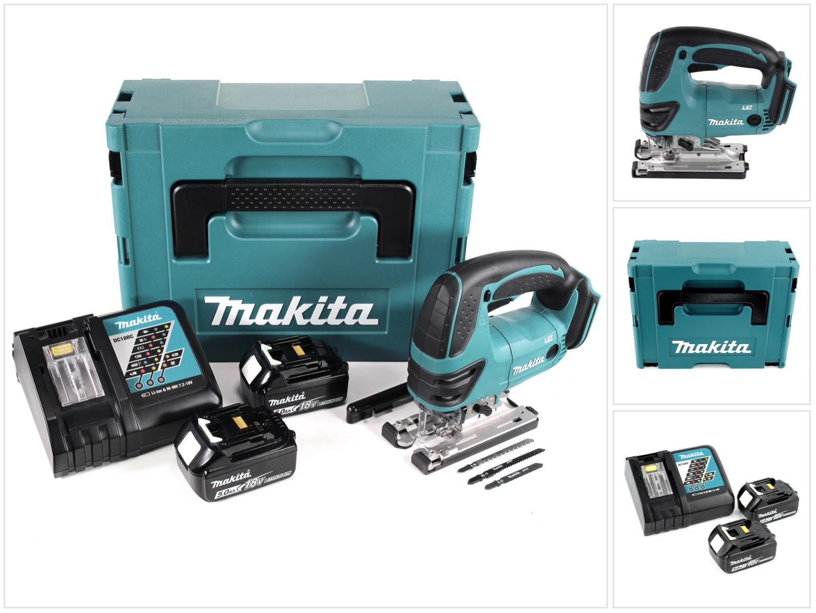 Makita DJV 180 RTJ Akku Stichsäge 18V + 2x Akku 5,0Ah + Ladegerät + Makpac