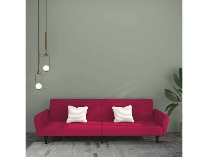 Sofa intérieure moderne Canapé-lit 2 places rouge bordeaux velours(1992）