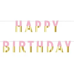 Happy Birthday Girlande rosa gold