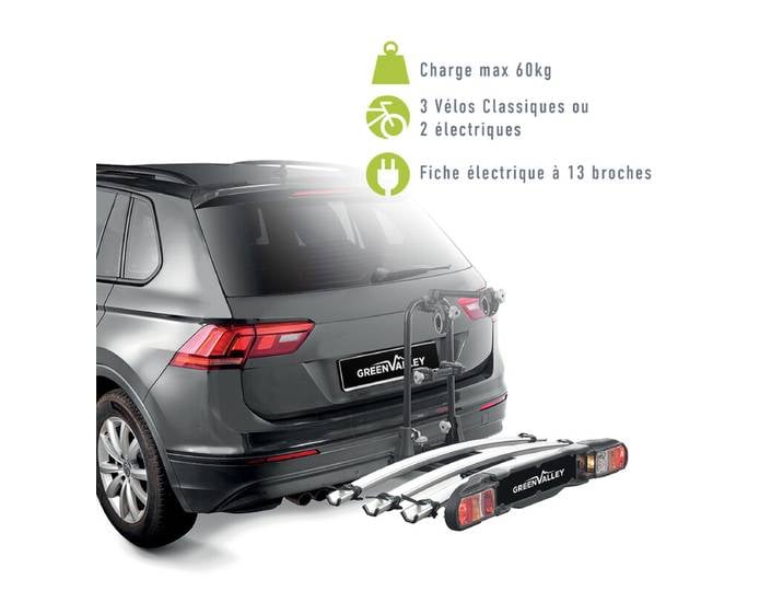 GREEN VALLEY Support à vélos inclinable pour 3 vélos
