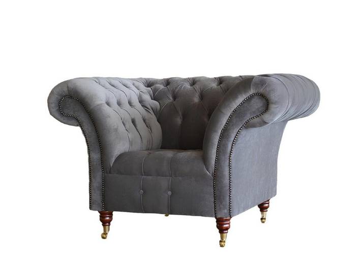 Xlmoebel Chesterfield-Sessel Metallischer Loungesessel mit komfortabler Polsterung (1-St., Sessel), Hergestellt in Europa