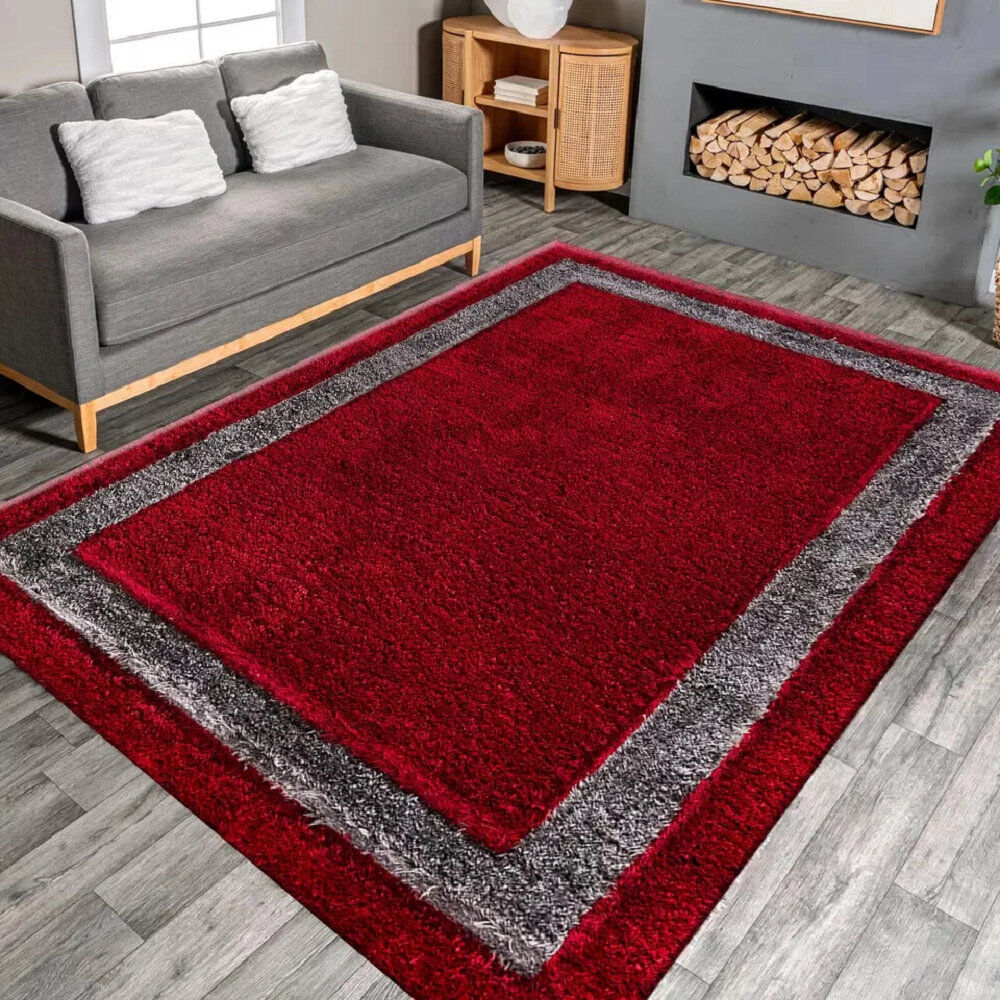 Metro Rectangle Geometric Dhurrie Indoor / Outdoor Red Rectangle 80 x 150 cm