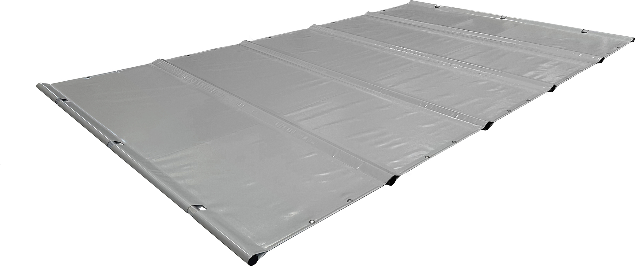 SafeDeluxe Poolplane Rollschutzabdeckung aus LKW Plane ohne Stangen (4m x 4m, Grau RAL7037) Stangenabdeckung Sicherheitsabdeckung Poolabdeckung