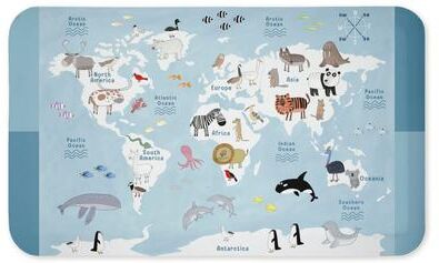 "Stupell World Animal Maps Kitchen Mat, 18x30 - 18"" x 30"""