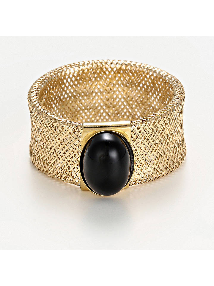 L instant d Or Gold-Ring "Onyx Flamboyant" mit Edelstein - onesize