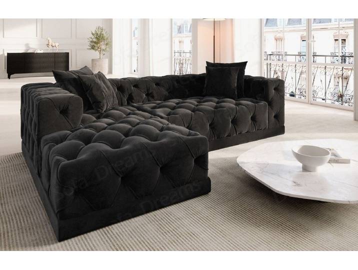 Sofa Dreams Ecksofa Designer Samtstoff Polster Sofa Palma L Form kurz Stoffsofa