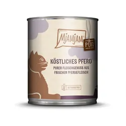 MJAMJAM Purer Fleischgenuss 800g Dose Katzennassfutter 6 x 800 Gramm köstliches Pferd Pur