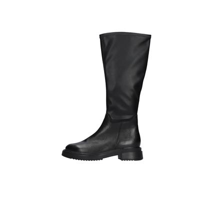 Stiefel WALDLÄUFER "H-Shelly", Damen, Gr. 8,5 (42,5), Leder Textil, Normalschaft, schwarz, Nappaleder, Textil, Schuhe Stiefel, Blockabsatz, Langschaftstiefel mit Reißverschluss, in Weite H