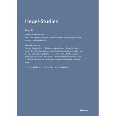 Hegel-Studien Band 29, Taschenbuch von , Meiner, F, 978-3-7873-1493-5
