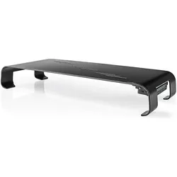 Nedis ERGOMFSU3400BK - Ergonomický Multifunkční Stojan Rozbočovač USB 3.0 4portový Černý, Monitor Erhöhung, Schwarz
