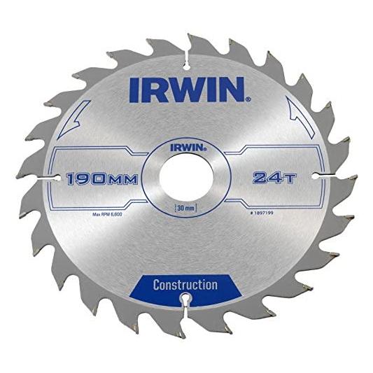 Irwin IRW1897199 190 x 30 mm, 24 Zähne Kreissägeblatt mit ATB Zahn Mahlgrössen (1897199)