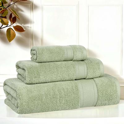 Superior Belmont Zero Twist Cotton Medium Weight Ultra-Soft 3 Piece Towel Set