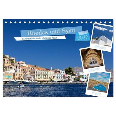 Rhodos und Symi (Tischkalender 2027 DIN A5 quer), CALVENDO Monatskalender