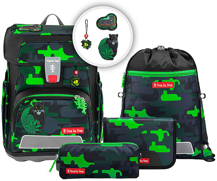 STEP BY STEP Schultaschen Set 5tlg CLOUD Black Cat Chiko EG