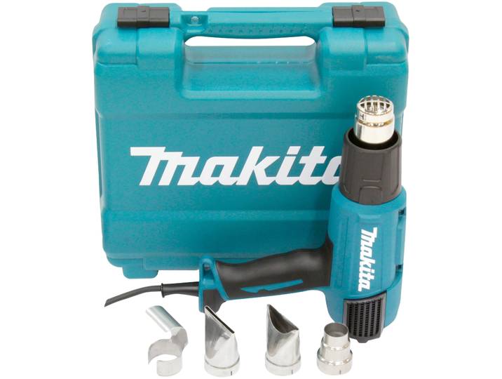 Heißluftgebläse MAKITA HG6031VK , blau (weiß, neutral), B:8,5cm H:20,6cm L:25,7cm, Heißluftgeräte, Heißluftgebläse, 1800W mit Koffer