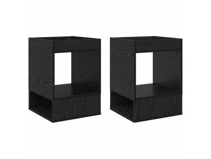 MNCVXAXG Beistelltisch 2-teilig Eiche schwarz 40 x 40 x 56 cm Ingenieurholz Modernes Design, klare Linien, Innengebrauch, Stauraum, glatte Oberfläche, Pflege mit feuchtem Tuch