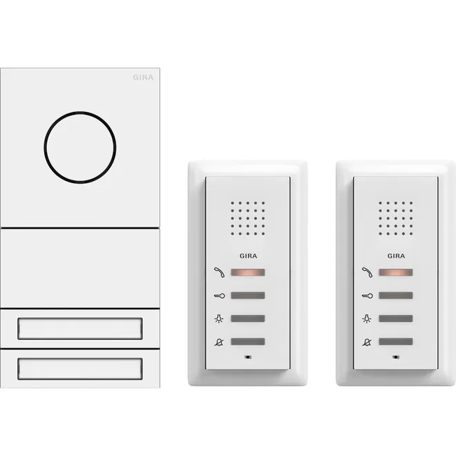 Gira 2407902 Audio System 2TN weiß Zweifamilienhaus Paket Audio