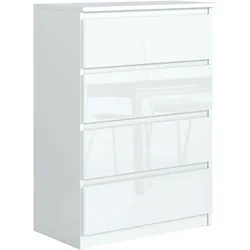 KOMMODE NUDO 70/102/39cm mit 4 Schubladen Türen Weiß
