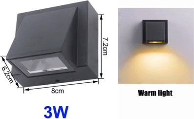 Inspire Picks IP65 Waterproof LED Outdoor Wall Light Modern Wall Sconce For Garden, Balcony & Patio 3w Warm Light