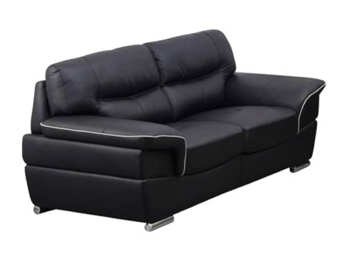 Kauf-Unique Ledersofa 2-Sitzer - Schwarz - Thibault