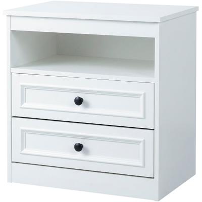 Nachttisch OTTO HOME "Arrian, 2er-Set, Landhausstil, 2 Schubladen & Ablagefach, weiß", weiß (weiß, weiß), B:59cm H:60cm T:39cm, Tische, Nachttisch