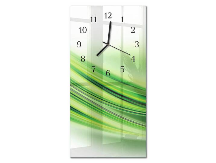 Tulup Wanduhr 60x30 cm - Abstraktion, Grün, Glas, Rechteckig, 30x60x0.4 cm, Dekoration, Uhren, Wanduhren