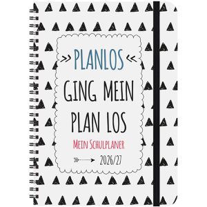 Korsch Schülerkalender 276327, Planlos, Schuljahr 2026/2027, A5, mit Softcover, Ringbindung & Gummiband, 1 Woche = 2 Seiten