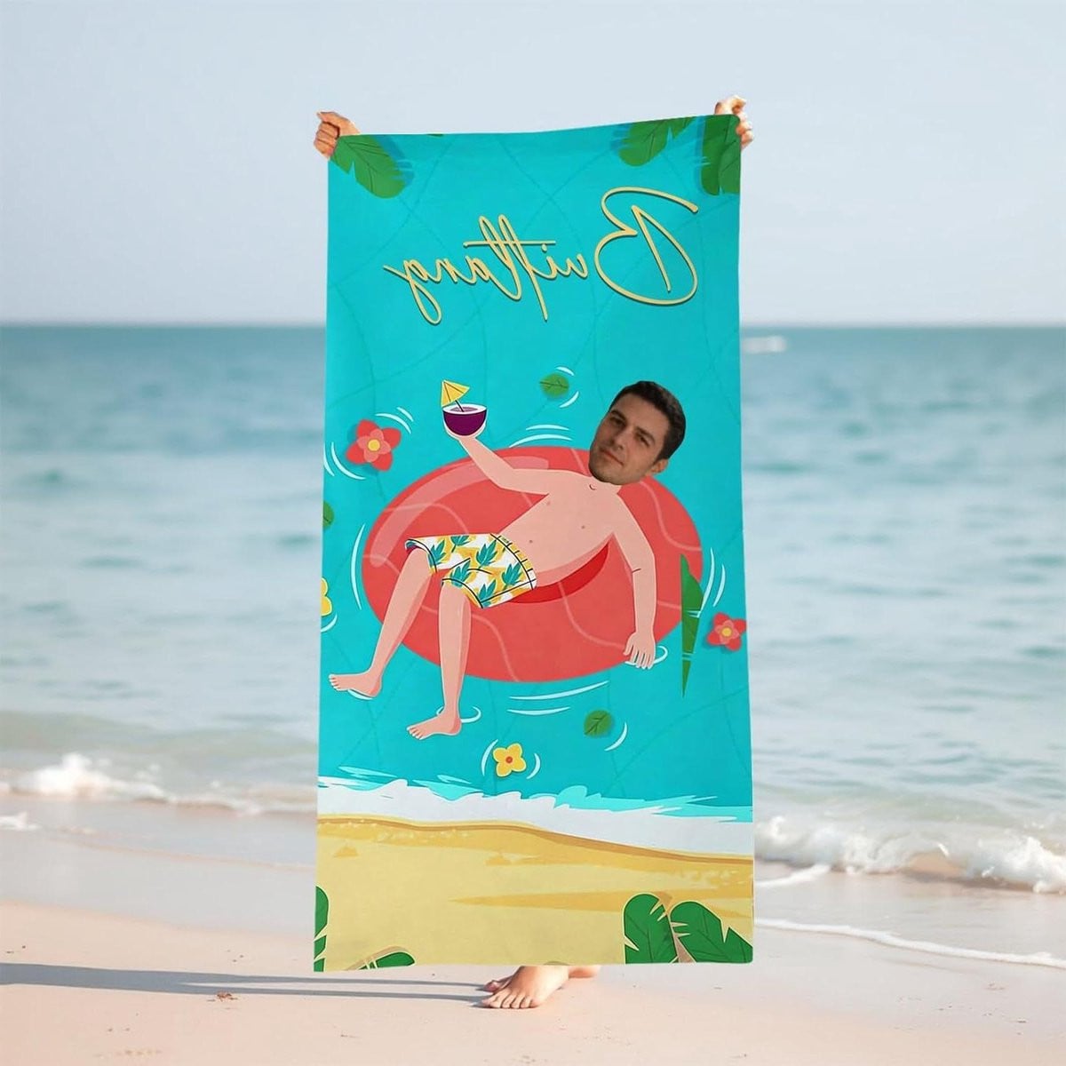Persoonlijk Strandlaken met Foto - Wit - 80 x 160 cm