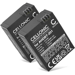 Cellonic Akku für GoPro Hero 3 Black, 3, 3 White, 3 Silver, 3plus, Action Cam Zubehör, Schwarz