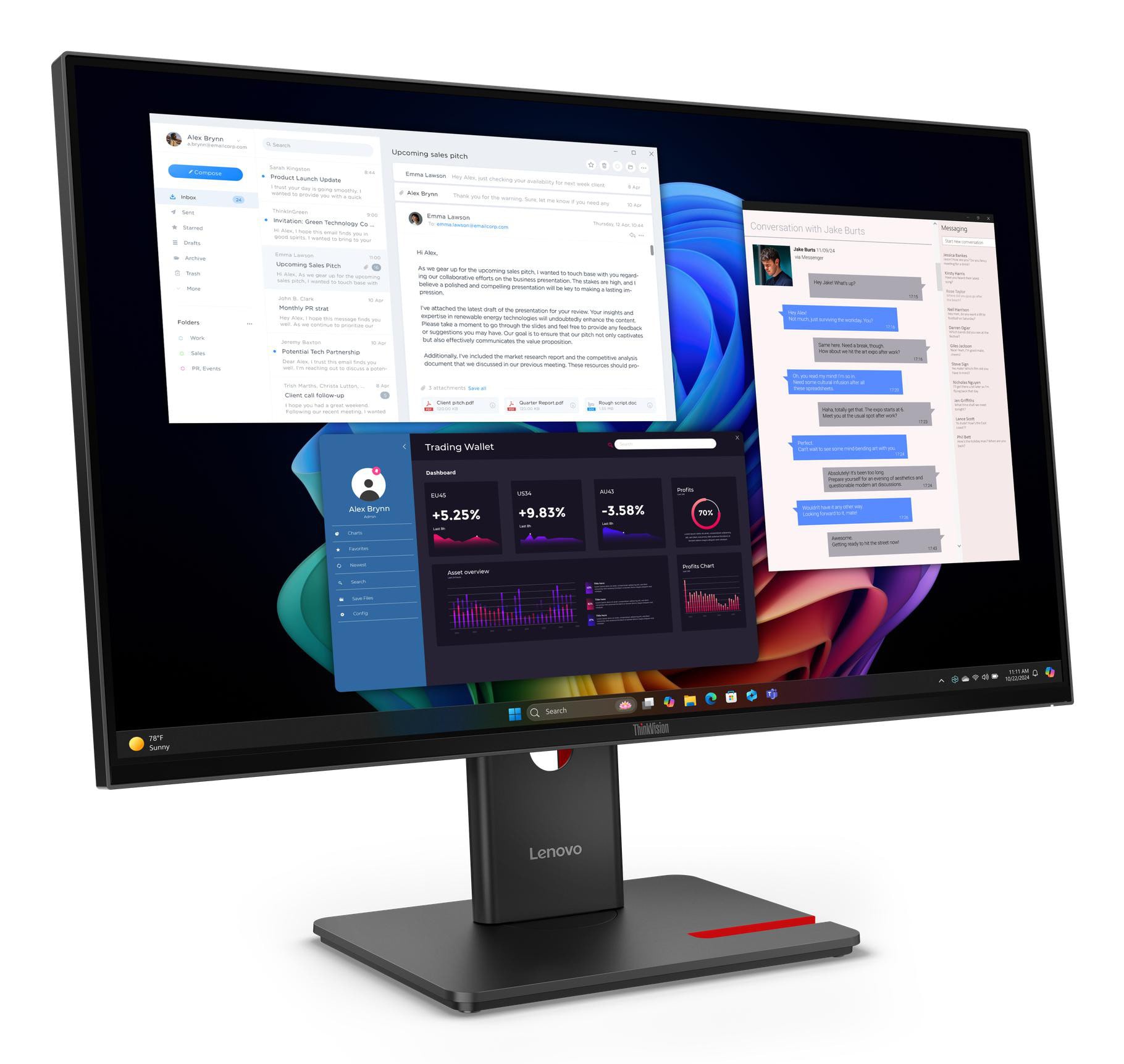 Lenovo ThinkVision T32UD-40 Monitor 32 Zoll 4K (UHD) 16:9 Monitor