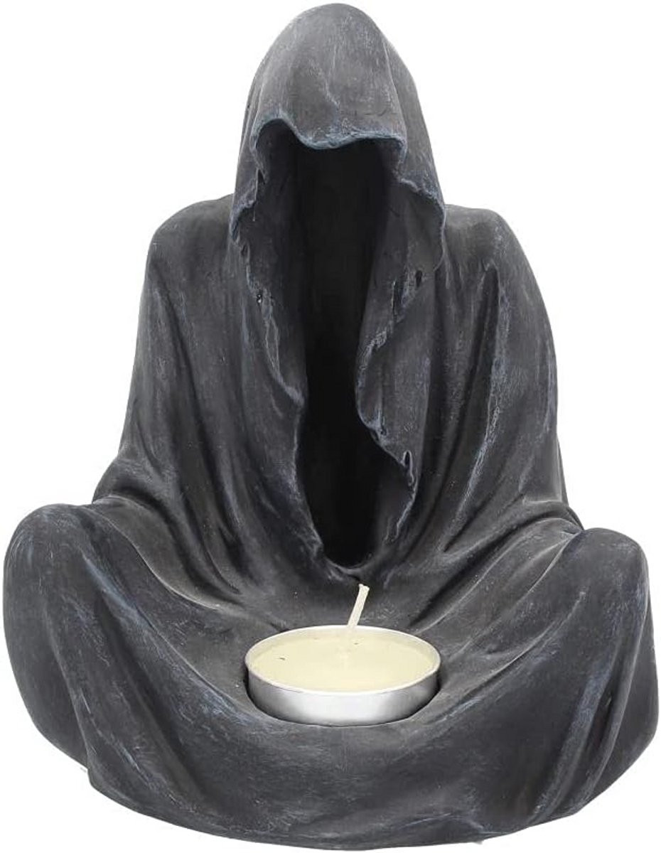 Gothic Kaarsstandaard in Zwart - Polyresin, Perfect voor Horror en Fantasy Decor