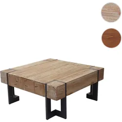 Couchtisch HWC-A15, Wohnzimmertisch, Tanne Holz rustikal massiv MVG-zertifiziert ~ naturfarben 70x70cm