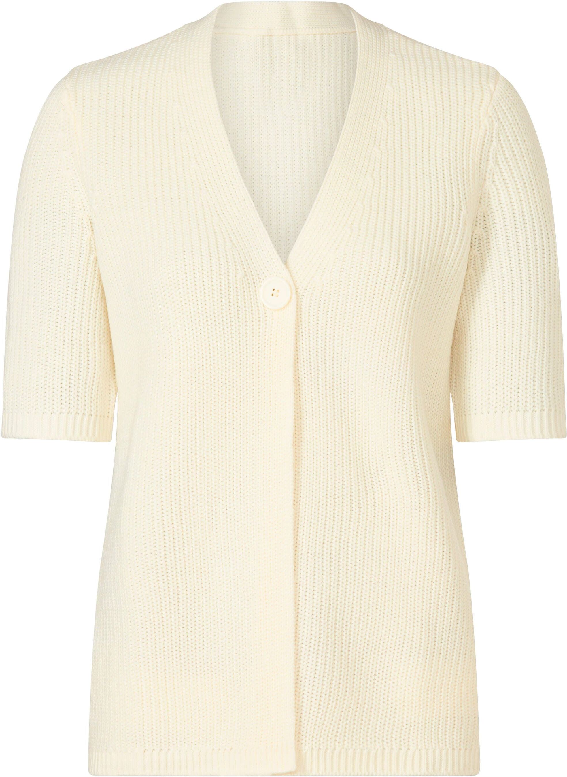 Sieh An! Cardigan SIEH AN "Cardigan Cardigan", Damen, Gr. 52, beige (ecru), Strick, , Basic, V-Ausschnitt, Strickjacken Cardigan