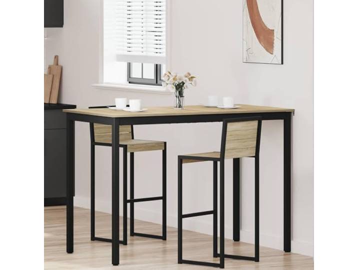 WXGTBKPR Stehtisch aus Holzwerkstoff, Rechtwinkliger Bartisch Stabil mit Metallbeinen, Modernes Design, Für Küche & Esszimmer