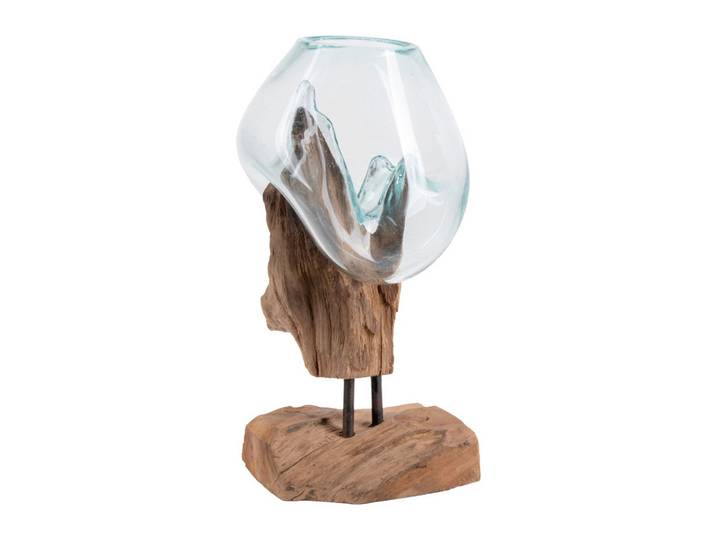 Vase San Marino Waterdrop Klar/Teakfarben