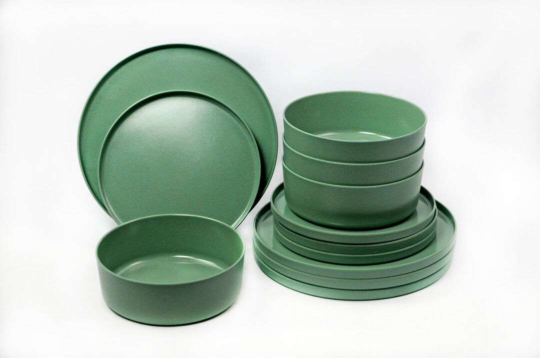 Bay Isle Home Jeane Melamine Dinnerware - Service for 4 Teal 1