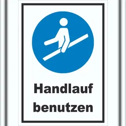 HB-Druck Handlauf benutzen Schild A5 (148x210mm)