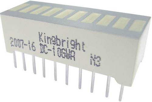 Kingbright DC-10YWA LED-Bargraph 10fach Gelb (B x H x T) 25.4 x 10.16 x 8mm