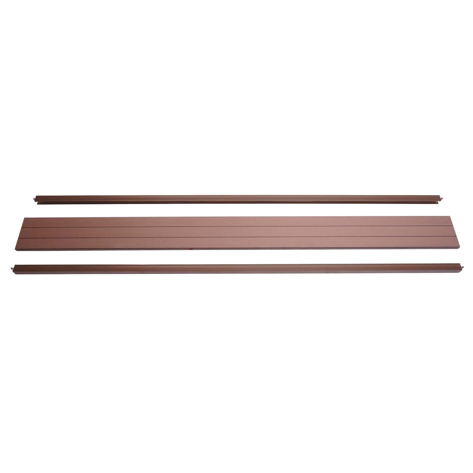 Abschluss-Set für WPC-Sichtschutz Savoie, Abschlussprofil Windschutz, Alu-Pfosten ~ 180cm, braun