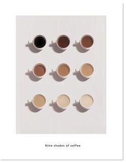 Inspire Essentials Coffee Guide Wall Art Barista Chart Canvas Cafe Kitchen Decor 10 a5 15x21 Cm No Frame