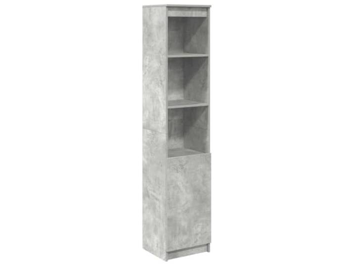 Highboard Betongrau 37,5x35x180 cm Holzwerkstoff Stauraumschrank Flexible Türanschlagseite, vielseitig einsetzbar, robuste Holzwerkstoff-Konstruktion, glatte Oberfläche, einfache Reinigung
