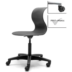 Kinderstuhl Pro 5 graphitschwarz Polyamid Hart mit schwarzer Abdeckung (für weic...
