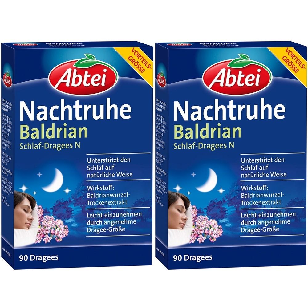 Abtei Nachtruhe Baldrian Schlaf-Dragees N x2 2x90 St Dragees