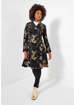 Plus Size Women's Gold Brocade Coat by Joe Browns in Golden Flowers (Size 16 W)