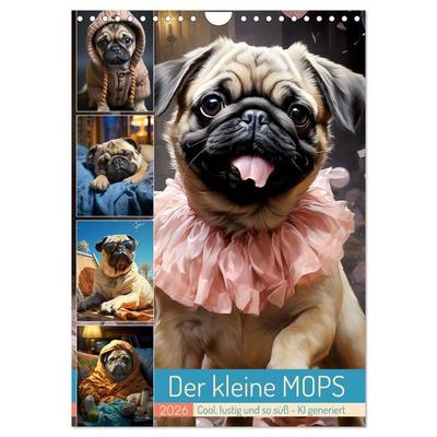 Der kleine Mops (Wandkalender 2026 DIN A4 hoch), CALVENDO Monatskalender