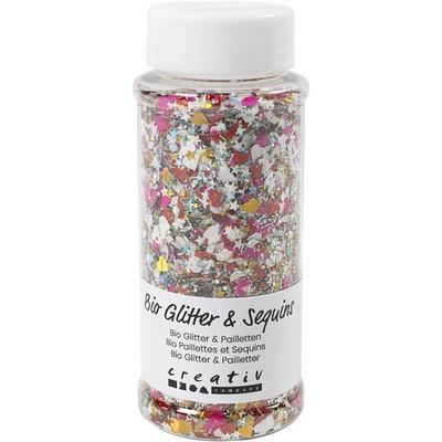 Creativ Company Biologisch abbaubarer Sparkles & Pailletten, sortierte Farben, 140 ml/ 1 Dose