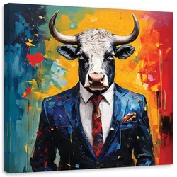 LEINWANDBILD Stier Präsident Tier Abstraktion 60x60cm