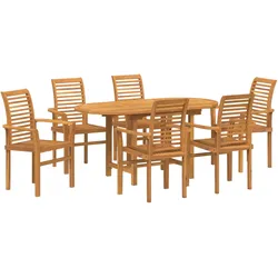 vidaXL 7-tlg. Garten-Essgruppe Massivholz Teak