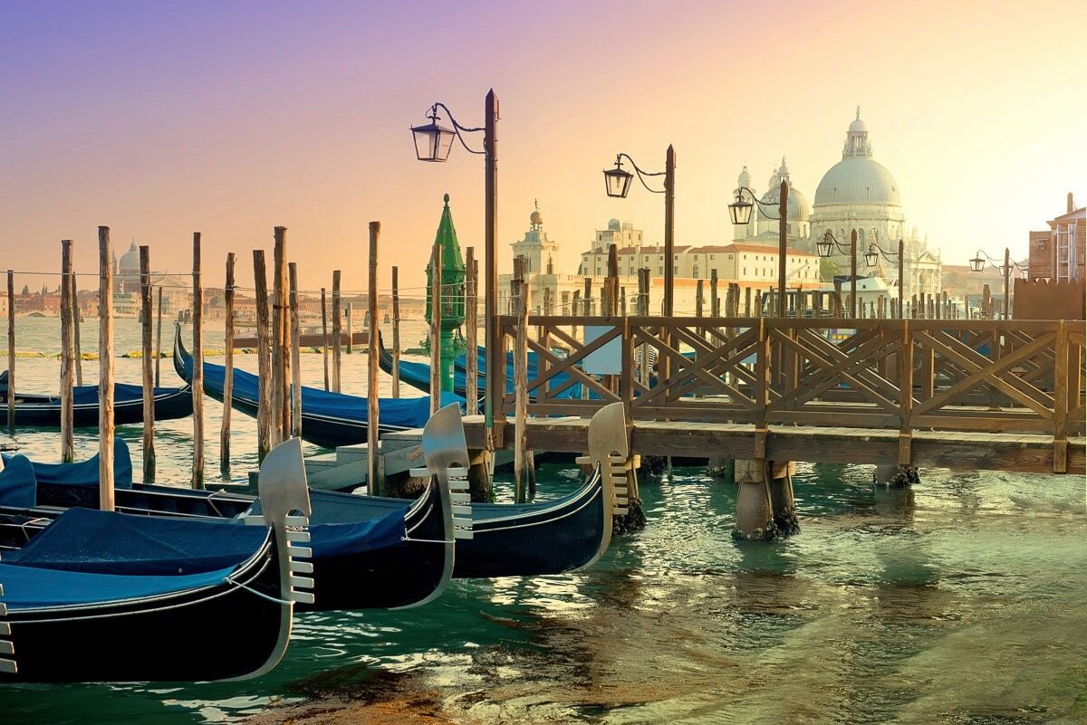 Papermoon "Venedig Boote" bunt B/L: 4,5m x 2,8m, Bahnen: 9 Stk.