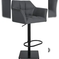 Proregal CHEFGASTRO Barhocker PHILADELPHIA Schwarz Filz HxBxT 88x64x45cm Filz Grau Barstuhl